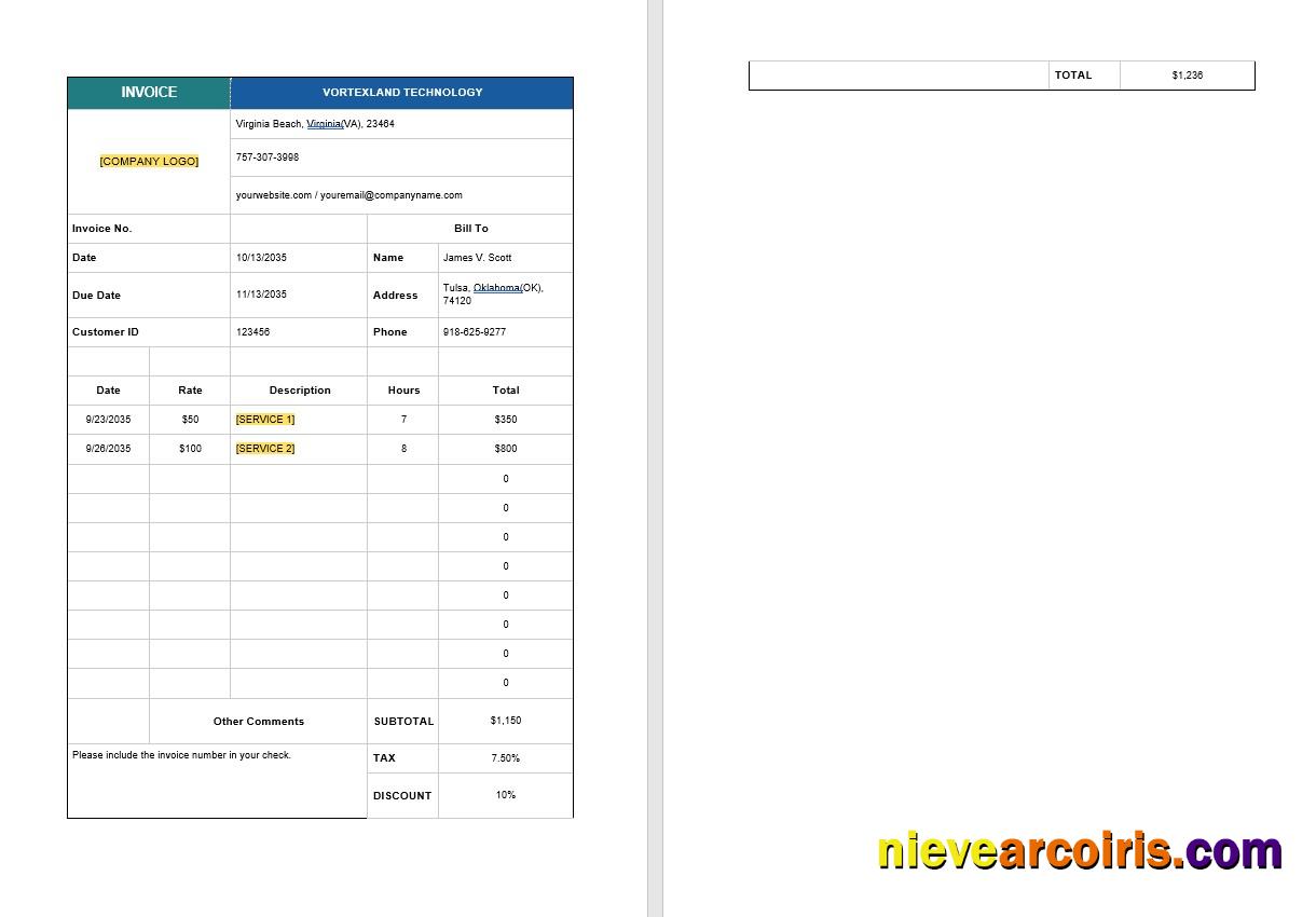 IT Consulting Invoice